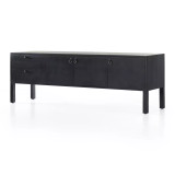 Four Hands Isador Media Console - Black Wash Poplar