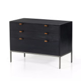 Four Hands Trey Large Nightstand - Black Wash Poplar