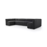 Four Hands Augustine Dining Banquette, U Shape - 154" - Fiqa Boucle Charcoal