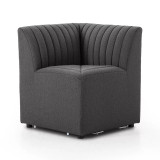 Four Hands BYO: Augustine Dining Banquette - Corner Chair - Fiqa Boucle Charcoal