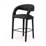 Four Hands Hawkins Bar Stool - Fiqa Boucle Charcoal Four Hands Hawkins Bar Stool - Fiqa Boucle Charcoal