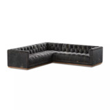 Four Hands Maxx 3 - Piece Sectional - Destroyed Black - 101"