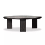 Four Hands Mesa Round Coffee Table - Ebony Parawood - 48"