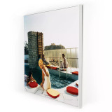 Four Hands Penthouse Pool by Slim Aarons - 24"X24" - White Maple