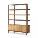 Four Hands Reza Wide Bookcase - Smoked Honey