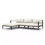 Four Hands Sherwood Outdoor 2 - Piece Sectional, Bronze - Left Chaise - Natural Ivory