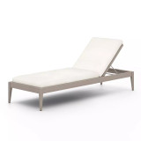 Four Hands Sherwood Outdoor Chaise, Weathered Grey - Natural Ivory