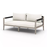 Four Hands Sherwood Outdoor Sofa, Weathered Grey - 63" - Natural Ivory (Closeout) Four Hands Sherwood Outdoor Sofa, Weathered Grey - 63" - Natural Ivory (Closeout)