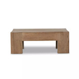 Four Hands Abaso Small Square Coffee Table - Rustic Wormwood Oak
