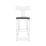 Interlude Home Tristan Klismos Bar Stool - Grey Velvet