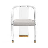 Interlude Home Willa Dining Chair - Dove/ Brass