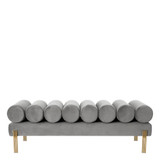 Eichholtz Oxley Bench - Savona Light Grey Velvet Brushed Brass