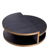 Eichholtz Nilo Coffee Table - Charcoal Grey Oak Veneer Brushed Brass