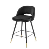 Eichholtz Cliff Counter Stool - Roche Black Velvet - Set Of 2