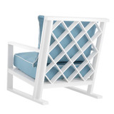 Eichholtz Como Outdoor Chair - White Sunbrella Mineral Blue