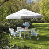 Eichholtz Paladium Outdoor Dining Chair - With Arm White Sunbrella Mineral Blue