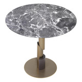 Eichholtz Flow Dining Table - Brushed Brass Grey Marble