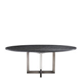 Eichholtz Melchior Dining Table - Oval Charcoal Oak Veneer