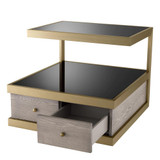 Eichholtz Kuboa Side Table - Brushed Brass Finish