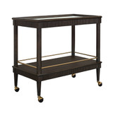 Worlds Away Classic Bar Cart - Fluted Detail - Espresso Oak