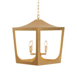 Worlds Away Modern Pagoda Lantern - Four Light Gold Leaf Cluster, Body - Gold Leaf