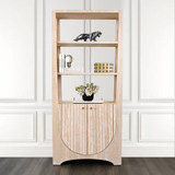 Worlds Away Etagere - Two Door Fluted Cabinet - Cerused Oak