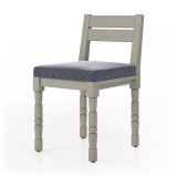 Four Hands Waller Outdoor Dining Chair - Faye Navy - Weathered Grey (Closeout)