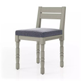 Four Hands Waller Outdoor Dining Chair - Faye Navy - Weathered Grey  (Closeout)