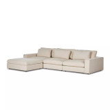 Four Hands Bloor 3 - Piece Sectional W/ Ottoman - Clairmont Sand