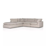 Four Hands Stevie 4 - Piece Sectional W/ Ottoman - Gibson Wheat