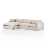 Four Hands Habitat Slipcover 2 - Piece Sectional - Left Chaise - 133" - Valley Nimbus