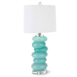 Regina Andrew Stacked Pebble Glass Table Lamp - Aqua