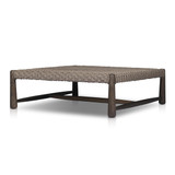 Amber Lewis x Four Hands Savio Outdoor Coffee Table - Stained Saddle Brown - Dark Textured Woven