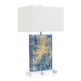 John Richard Abstract Swirl Gold And Blue Table Lamp