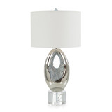 John Richard Polished Nickel And Sea Blue Geode Table Lamp