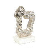 John Richard Textural Silver And White Marble Sculpture Ii