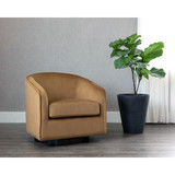 Sunpan Hazel Swivel Lounge Chair - Dark Bronze - Gold Sky