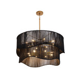 Sunpan Rhine Chandelier - Black Jute