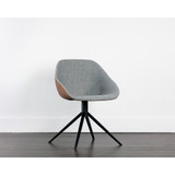 Sunpan Mccoy Swivel Dining Chair - November Grey / Cinnamon Brown