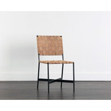 Sunpan Omari Dining Chair - Suede Light Tan Leather - Set Of 2