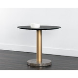 Sunpan Monaco Bistro Table - Gold - Grey Marble / Charcoal Grey - 35.5"