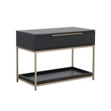 Sunpan Rebel Nightstand - Large - Gold - Charcoal Grey