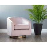 Sunpan Hazel Swivel Lounge Chair - Gold - Blush Sky