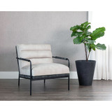 Sunpan Tristen Lounge Chair - Nono Cream / Nono Dark Green