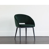 Sunpan Thatcher Dining Armchair - Black - Deep Green Sky