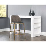 Sunpan Dover Counter Stool - Bravo Portabella / Sparrow Grey