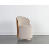 Sunpan Cavoli Swivel Dining Chair - Meg Taupe / Meg Gold