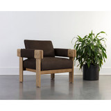 Sunpan Carmichael Lounge Chair - Nubuck Cocoa Leather