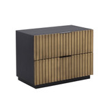 Sunpan Carlin Nightstand - Black / Antique Brass