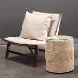 Jamie Young Barbados Oval Corn - Straw Side Table